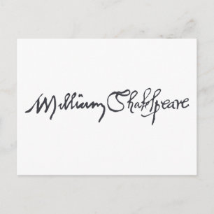 William Shakespeare Signature Briefkaart