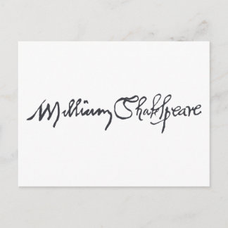 William Shakespeare Signature Briefkaart