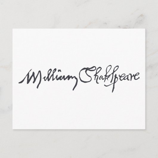 William Shakespeare Signature Briefkaart (Voorkant)