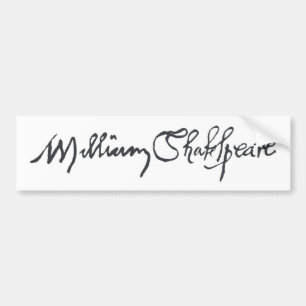 William Shakespeare Signature Bumpersticker