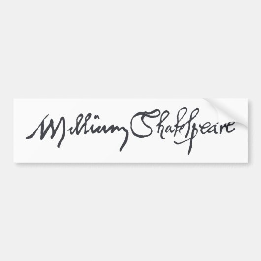 William Shakespeare Signature Bumpersticker (Voorkant)