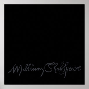 William Shakespeare Signature Poster