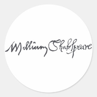 William Shakespeare Signature Ronde Sticker