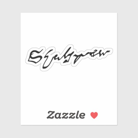 William Shakespeare signatuur Sticker (Vel)