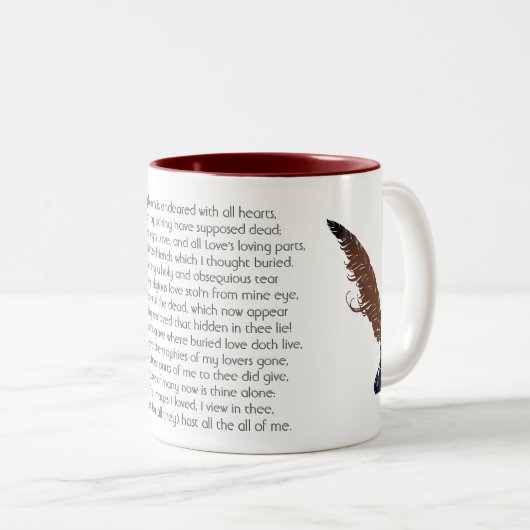 William Shakespeare Sonnet 31 Mok van twee tonen (Voorkant rechts)