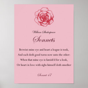 William Shakespeare Sonnets citaat Poster