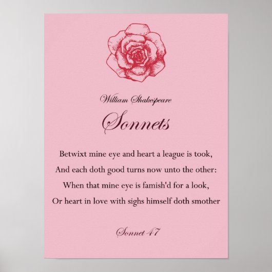 William Shakespeare Sonnets citaat Poster (Voorkant)