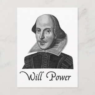 William Shakespeare Will Power Briefkaart