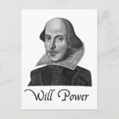 William Shakespeare Will Power Briefkaart (Voorkant)