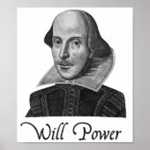 William Shakespeare Will Power Poster (Voorkant)