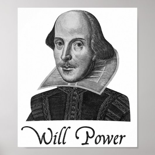 William Shakespeare Will Power Poster (Voorkant)