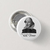 William Shakespeare Will Power Ronde Button 3,2 Cm (Voorkant /achterkant)
