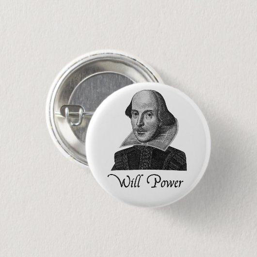 William Shakespeare Will Power Ronde Button 3,2 Cm (Voorkant /achterkant)