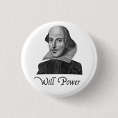 William Shakespeare Will Power Ronde Button 3,2 Cm (Voorkant)