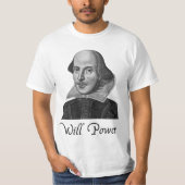 William Shakespeare Will Power T-shirt (Voorkant)