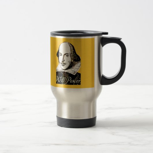 William Shakespeare Will Power T shirt Reisbeker (Rechts)
