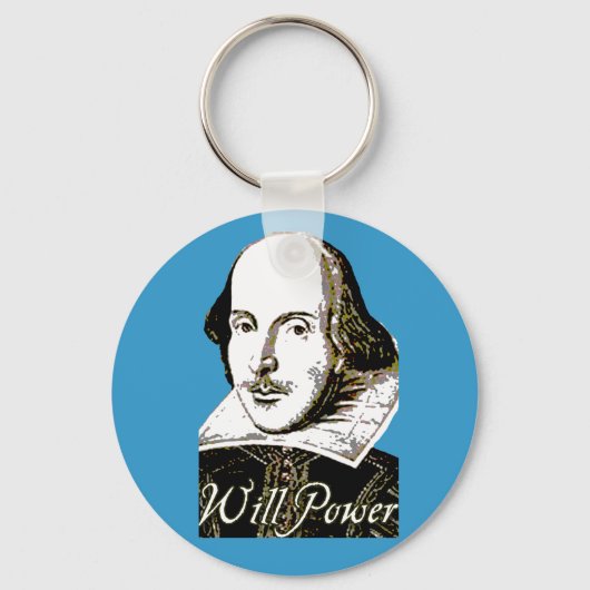 William Shakespeare Will Power T shirt Sleutelhanger (Voorkant)