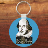 William Shakespeare Will Power T shirt Sleutelhanger (Voorkant)