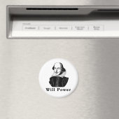 William Shakespeare WILL POWER Tshirts Magneet (Insitu (Vaatwasser))