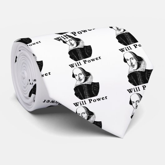 William Shakespeare WILL POWER Tshirts Stropdas (Opgerold)