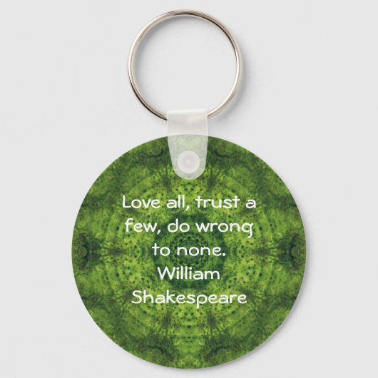 William Shakespeare Wisdom Quotation Gezegde Sleutelhanger (Voorkant)