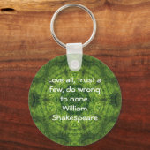 William Shakespeare Wisdom Quotation Gezegde Sleutelhanger (Voorkant)