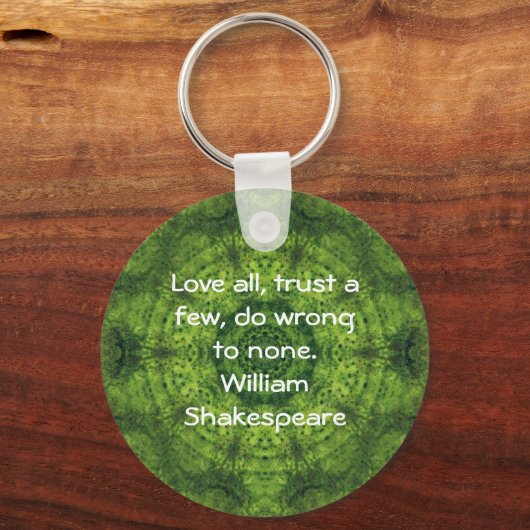 William Shakespeare Wisdom Quotation Gezegde Sleutelhanger (Voorkant)