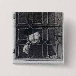 William Sommers, gegraveerd door R. Clamp, 1794 Vierkante Button 5,1 Cm