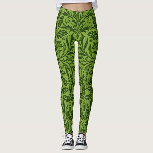 William Spiegels Eikels & eikenbladeren Patroon Gr Leggings (Voorkant)