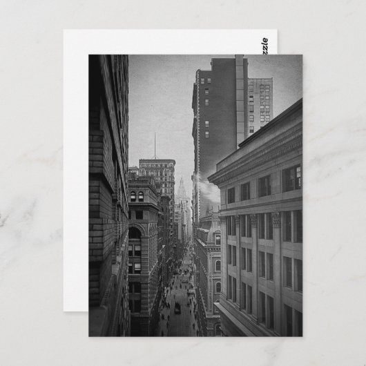 William Street North of Exchange Place New York Briefkaart (Voorkant / Achterkant)