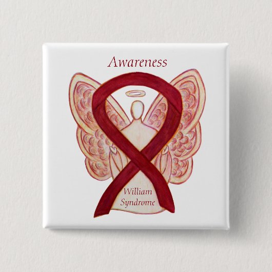 William Syndrome Angel Awareness lintpennen Vierkante Button 5,1 Cm (Voorkant)