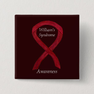 William Syndroom Op Maat Gemaakte Awareness Lint S Vierkante Button 5,1 Cm