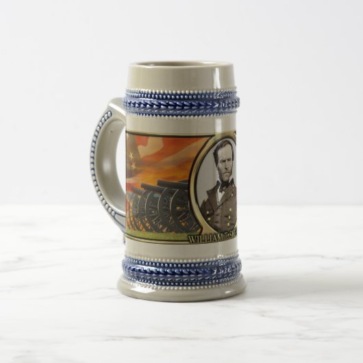 William T. Sherman Civil War Stein Bierpul (Voorkant links)