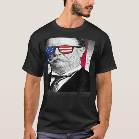 William Taft USA Vlag Patriotic American Flag 4th T-shirt (Voorkant)