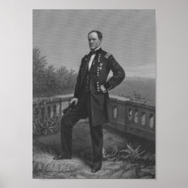 William Tecumseh Sherman Engraved Portrait Poster