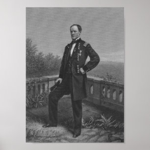 William Tecumseh Sherman Engraved Portrait Poster