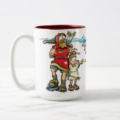 William Tell bucolic uitzicht met koeien in de Alp Tweekleurige Koffiemok (Links)