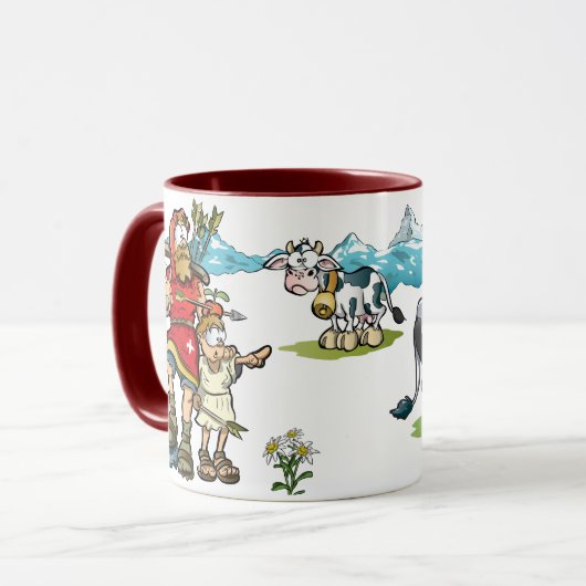 William Tell en zoon met koeien in de Alpen Mok (Voorkant links)