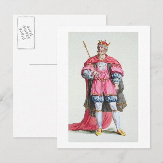 William the Conqueror (1027-87), uit 'Receuil des' Briefkaart (Voorkant / Achterkant)