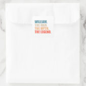 William The Man The Myth The Legend Vierkante Sticker (Tas)