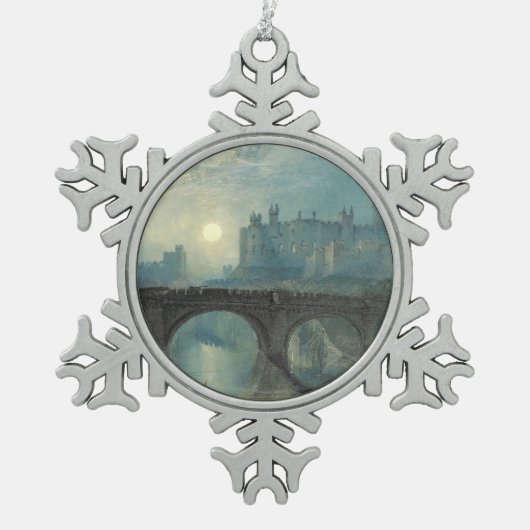 William Turner Alnwick Castle Tin Sneeuwvlok Ornament (Voorkant)