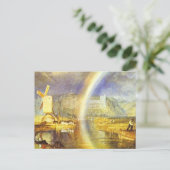 william turner arundel castle , met regenboog c 18 briefkaart (Staand voorkant)