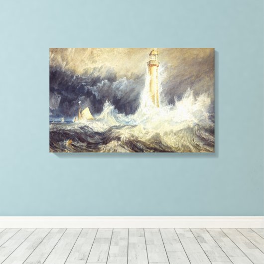 William Turner - Bell Rock Lighthouse Canvas Afdruk (Insitu (Houten vloer))