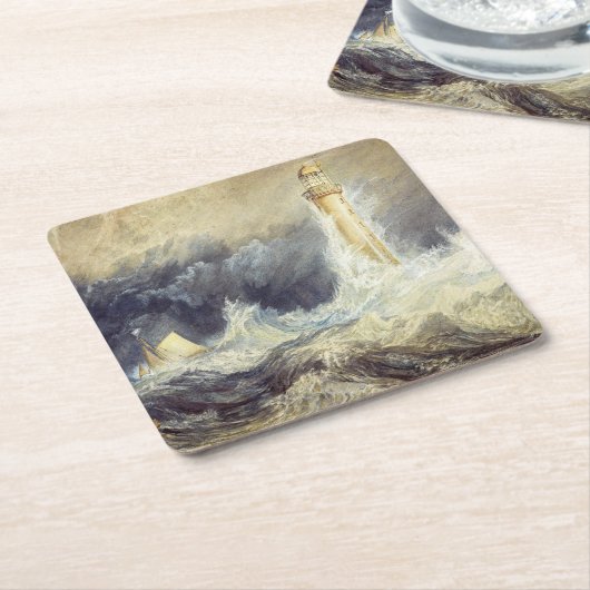 William Turner - Bell Rock Lighthouse Kartonnen Onderzetters (Schuin)