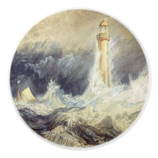 William Turner - Bell Rock Lighthouse Keramische Knop (Voorkant)
