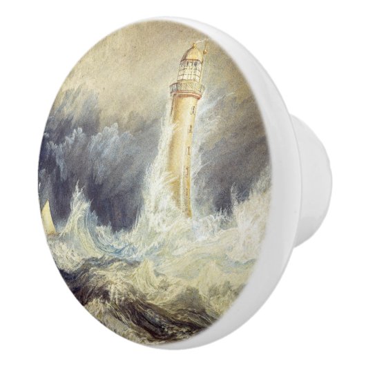 William Turner - Bell Rock Lighthouse Keramische Knop (Rechts)