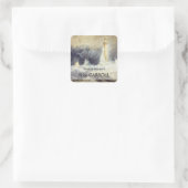 William Turner - Bell Rock Lighthouse Vierkante Sticker (Tas)