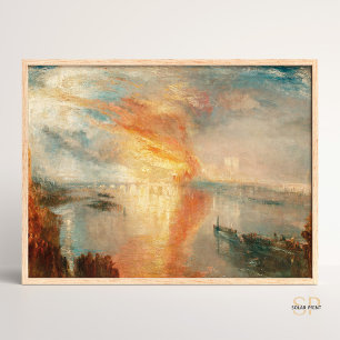 William Turner Burning of the Houses Parlement Poster