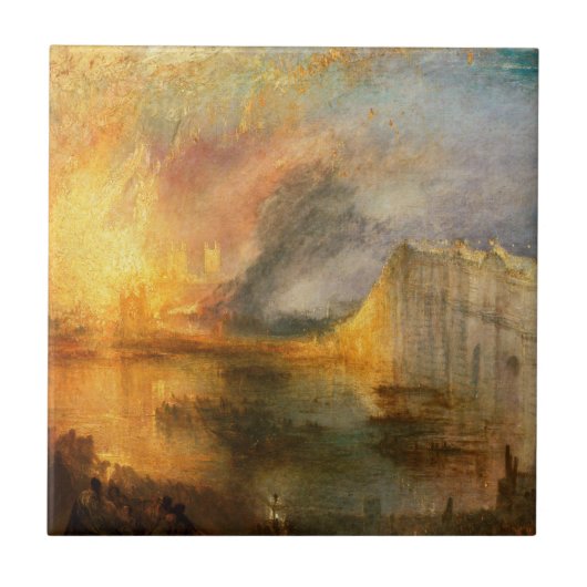 William Turner - De brand in het Parlement Tegeltje (Voorkant)