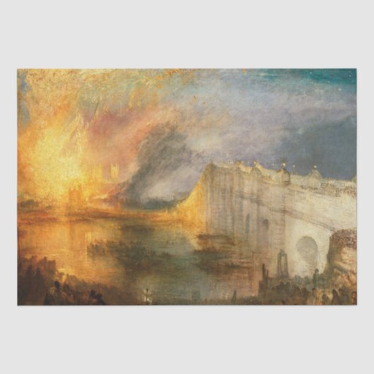 William Turner - De brand in het Parlement Tissuepapier (Voorkant)
